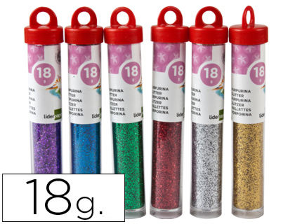 Bote 18g. purpurina Liderpapel colores metálicos surtidos